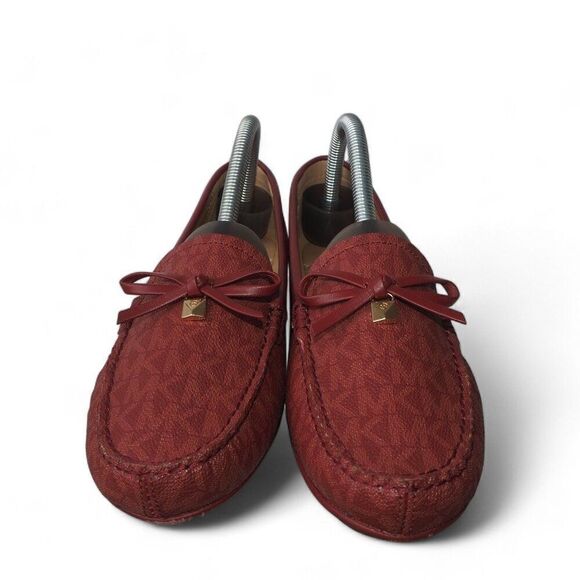 Michael Kors Juliette MK Logo Slip-on Moccasins Burgundy Red ME22E Women's 8M - Picture 3 of 11